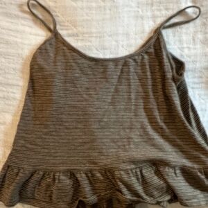 Anthropologie Olive and Cream Striped Camisole